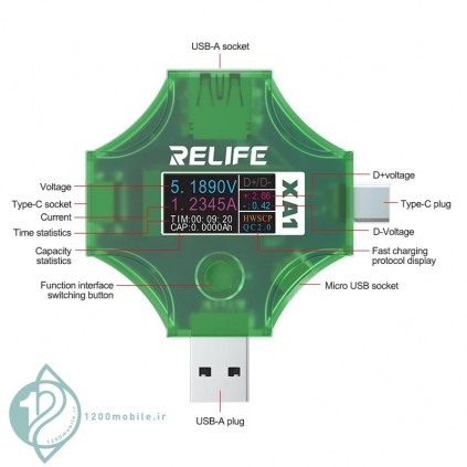 تست شارژ و مانیتورینگ USB چندکاره Relief xa1